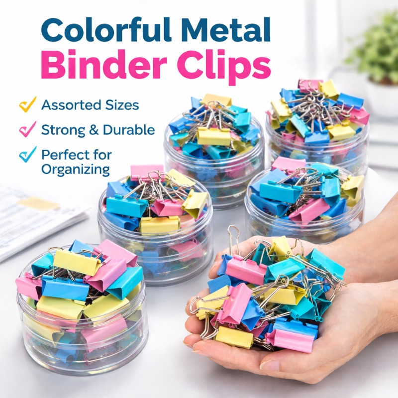 Is Stationery Office Supply - 40PCS/Set Long Colorful Metal Binder Clips,