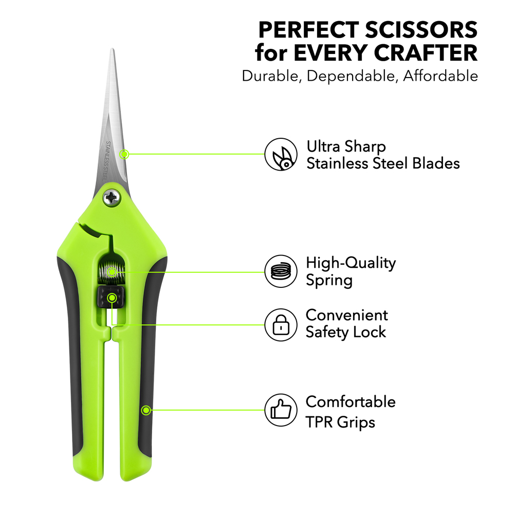 Scissors Stainless Craft - Ergonomic Spring-Action Scissors Craft Shears with