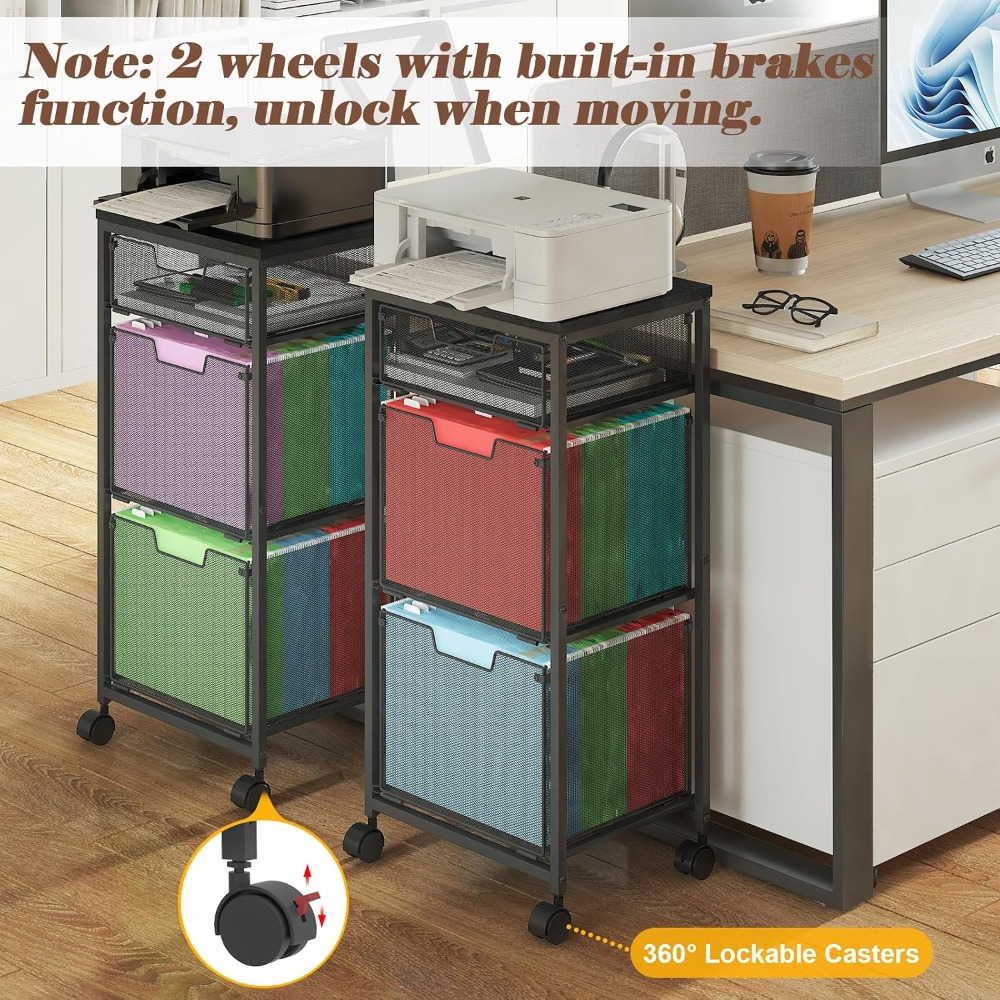 3 Drawer Mobile File Cabinet f - File Folder Hanging 评论和价格