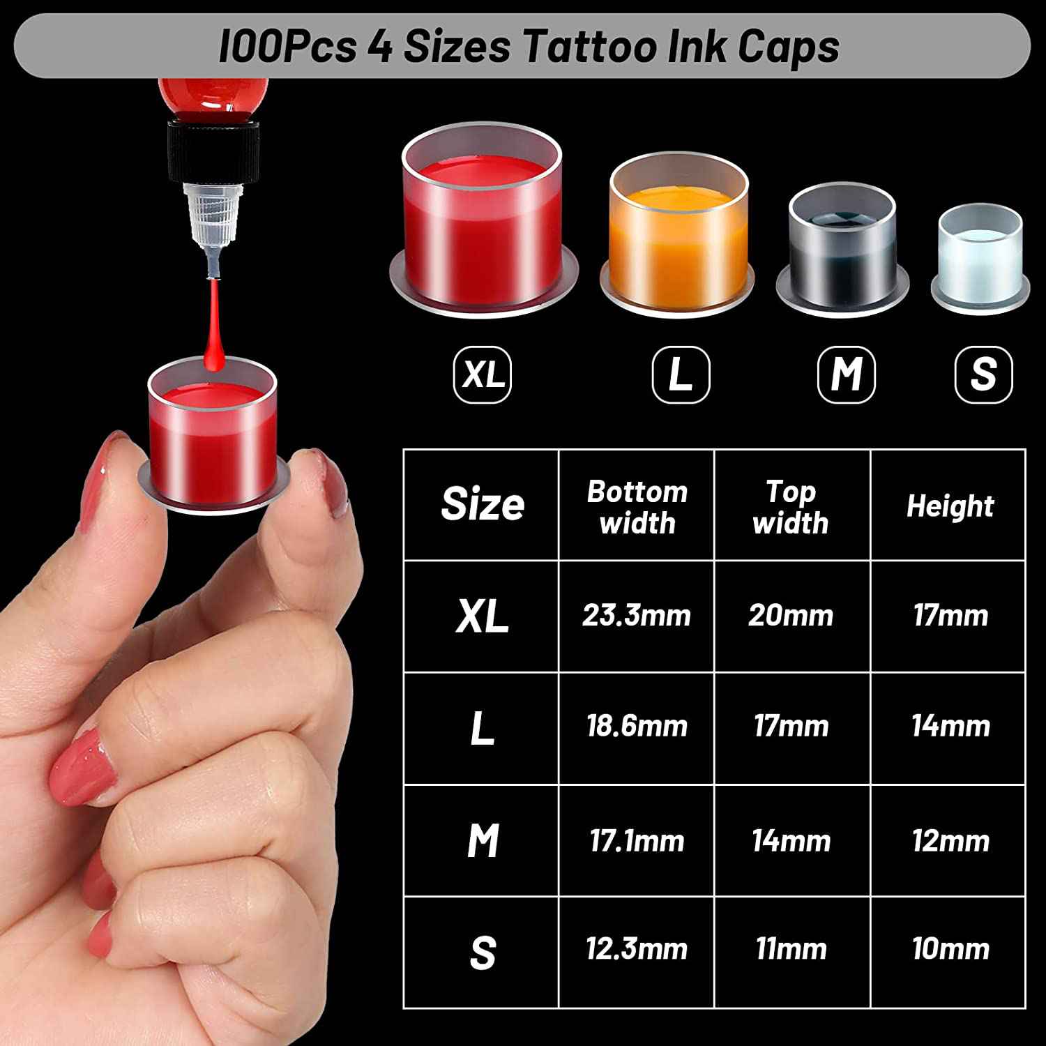 100pcs Disposable Tattoo Ink C - Calligraphy Ink Bottle 评论和价格
