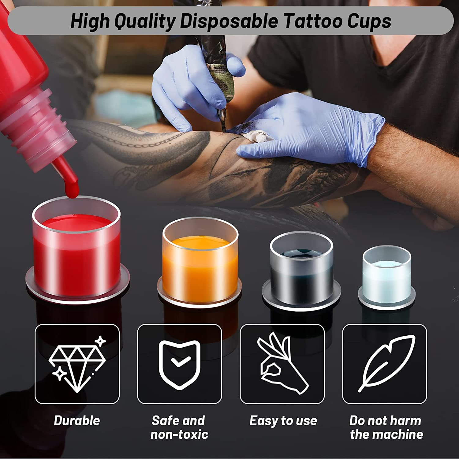 100pcs Disposable Tattoo Ink C - Calligraphy Ink Bottle 评论和价格