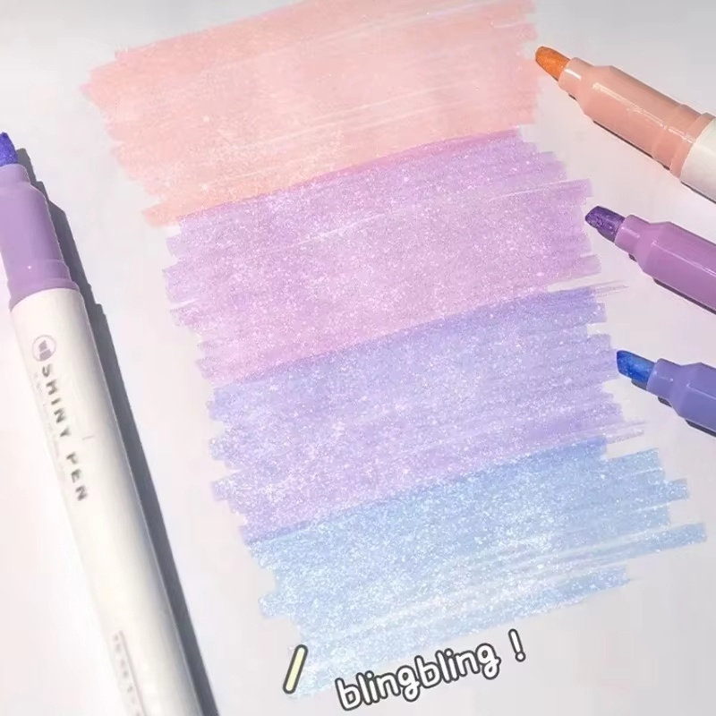 4 Colors/Set Glitter Highlight - Highlighter Set Pastel 评论和价格