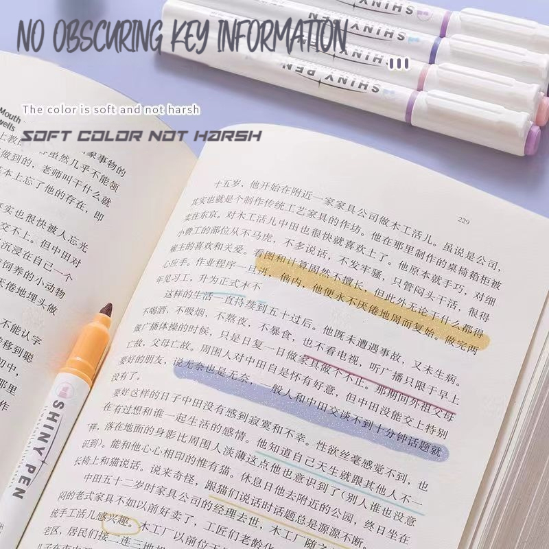 4 Colors/Set Glitter Highlight - Highlighter Set Pastel 评论和价格