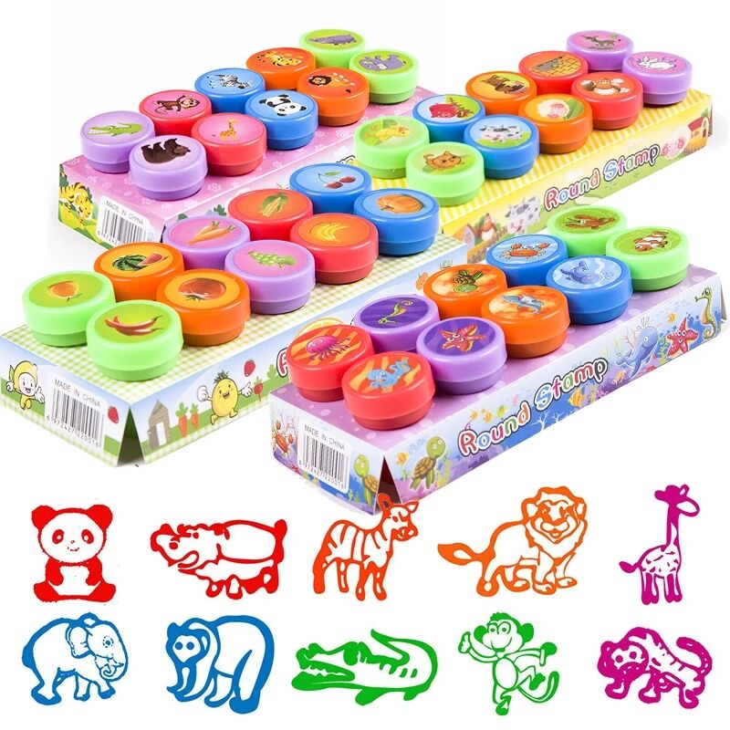 10pcs Children stamp Baby Toys - Self Inking Stamp 评论和价格