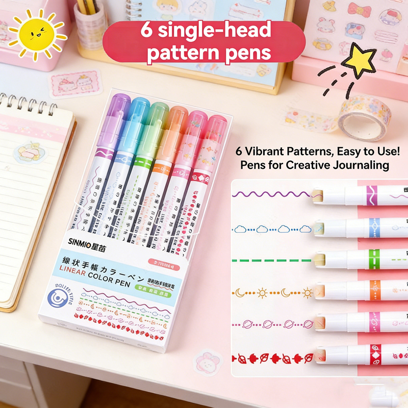 6-24Pcs/Set Flower Line Shape  - Highlighter Set Pastel 评论和价格